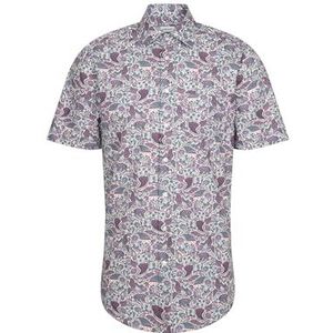 Seidensticker - Businessoverhemd - Sage Green - Regular 1/2 Kent Kraag Print