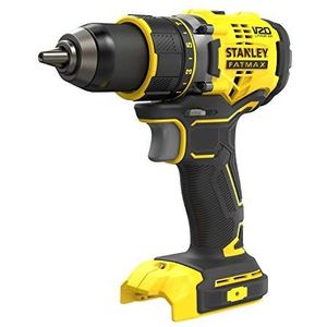 Stanley FatMax SFMCD720B Accuschroefboormachine, 18 V, 2 versnellingen, 2,0 Ah, max. koppel 80 Nm, borstelloze motor met volledig metalen transmissie, ledlicht, incl. riemclip, levering zonder accu en