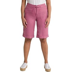 Ulla Popken Damesshorts, brede rechte pijpen, comfortabele tailleband, lyocell-broek, Oud roze, 32W / 32L