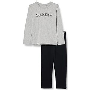 Calvin Klein jongens Tweedelige pyjama Ls Knit Pj Set, grijs (Grey Heather W/Black 044), Eén maat (Fabrikant maat: 6-7)