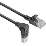 ACT CAT6A netwerkkabel 90° hoek naar beneden, U/UTP LSZH LAN-kabel, dun, 3,6 mm Slimline, flexibele ethernetkabel met RJ45-stekker, voor gebruik in datacenters, 0,25 meter, naar beneden