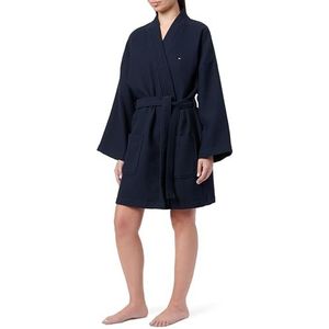 TOMMY HILFIGER Dames WAFFLE BADROBE UW0UW05770, Blauw, S, Blauw (Donker Nacht Marine), S