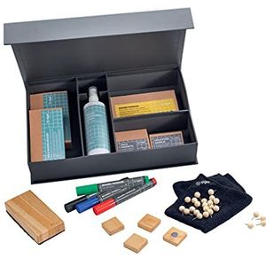 SIGEL BA310 Board Starter Kit - 4 niet-permanente markeringen, 25 houten pennen, 4 vierkante houten magneten, 1 houten gum borstel met reservestrips, 1 magnetische reinigingsdoek, 1 reinigingsspray