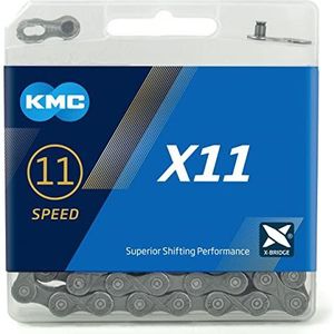 KMC Unisex X11 11 Speed Chain, grijs/grijs, 114 Link
