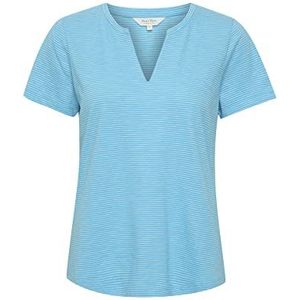 Part Two T-shirt voor dames, regular fit, V-hals, korte mouwen, jersey, Zwem Cap Stripe, M