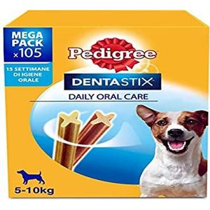 Pedigree Dentastix Snacks voor mondhygiëne (kleine hond 5-10 kg), 110 g, 105 stuks - 15 verpakkingen van 7 stuks (105 stuks in totaal)