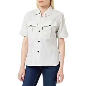 G-STAR RAW Officer Shirt Ss Blouse voor dames, Multicolor (White/Dk Black Jacquard D120-d143), S