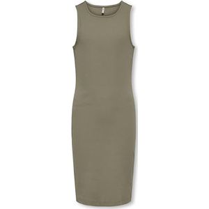 ONLY GIRLS - Jurk - Midi - Bodycon Fit - Katoen - O-hals - Mouwloos