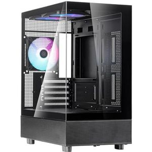 SilverStone - Lucid 04 - Mini Tower Behuizing - Micro-ATX - Gehard Glas - 270° Panoramisch Zicht
