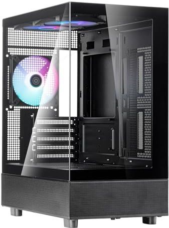 SilverStone - Lucid 04 - Mini Tower Behuizing - Micro-ATX - Gehard Glas - 270° Panoramisch Zicht