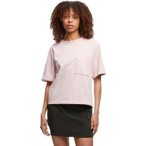 Urban Classics Dames T-shirt Ladies Washed Jersey Boxy Shirt, Losse Dames T-shirt van gewassen jersey, maten XS - 5XL, blushedrose, M