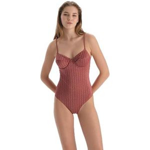 Dagi Brown Fashion Knitted Underwire Minimizer Verwijderbare Padding Vaste Strap Zwempak, Bruin, 40, bruin, 40