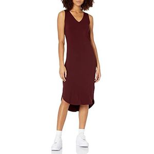 Amazon Essentials Dames Jersey Regular-Fit Mouwloze V-hals Midi Jurk (Previously Daily Ritual), Donkerrood, XX-Large