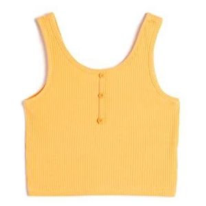 Koton Meisjes Crop Top Mouwloos Dikke Strappy Knop Detail Shirt, oranje (209), 9-10 Jaar