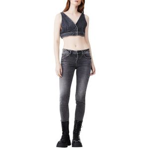 LTB Jeans Dames Nicole - Skinny Fit met gemiddelde taille en ritssluiting in grijs van katoenmix - Maat W24L28, Idalia Wash 55260, 24W x 28L