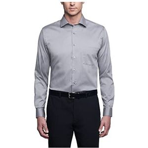 Van Heusen Heren Overhemd Regular Fit Flex Kraag Solid, Grijze Mist, 18.5 Neck / 34-35 Sleeve