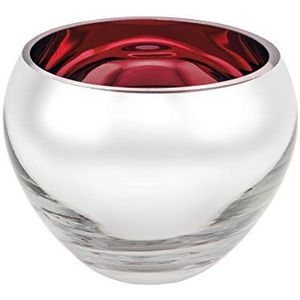 Fink COLORE theelichthouder glas rood vaatwasmachinebestendig, grootte: 9 cm, diameter: 12 cm, 115006