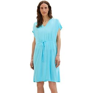 TOM TAILOR Damesjurk met structuur en ceintuur, 26007 - Teal Radiance, 32