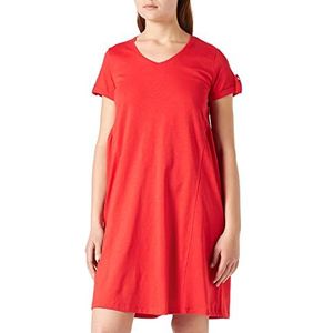 Gerry Weber Damesjurk van Heavy Jersey GOTS halve mouw jurk gebreide jurk effen kleur knielange, rood (bright red), 36