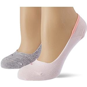 Calvin Klein Women's Liner Socks Logo 2 Pack Footie Dames, Roze Melange, 39