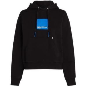 Karl Lagerfeld Jeans, Dames, Box Logo Hoodie, Regular Fit, Zwart, M