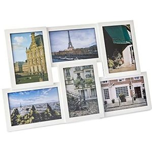 Balvi Fotolijsten Isernia, kleur: wit, capaciteit: 6 foto's, afmetingen: 10 x 15 cm, om neer te zetten of op te hangen