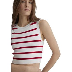 Mavi Dames NONSLEEVE Tricot Trui, Scarlet sage Stripe, XS, Scarlet Sage Stripe, XS