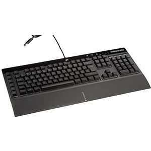 Corsair K55 RGB PRO gamingtoetsenbord met bekabeld membraan (dynamische RGB-achtergrondverlichting, 6 macrotoetsen met Elgato-software-integratie, IP42-bescherming tegen stof en spatten) QWERTZ, zwart