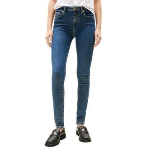 Skinny Broek - Donkerblauw - Katoen - Riemlussen - Steekzakken