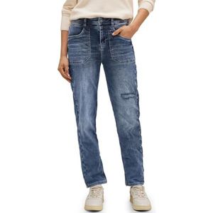 STREET ONE Jeansbroek, recht, Authentieke Indigo Wash, 30W x 28L