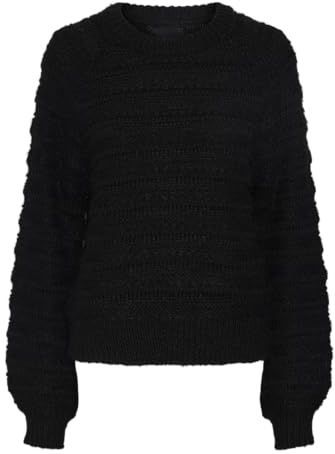 PIECES Dames Pcjayda Ls O-Neck Knit Noos gebreide trui, zwart, M