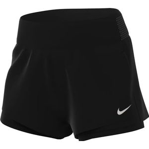 Nike Dri-Fit Swift Dames Mid-Rise 3"" 2-in-1 hardloopshort met zakken (zwart, DX1029-010) maat X-Small, Zwart, XS