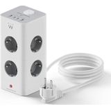 Ewent - 8-voudige Stekkerdoos - Wit - 1.5 m Kabel - Met USB-Oplaadpoorten