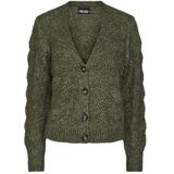 PIECES - Gebreid Vest - Olijfgroen - Bibbi