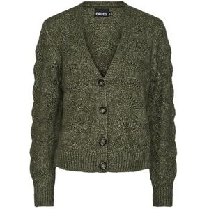 PIECES - Gebreid Vest - Olijfgroen - Bibbi