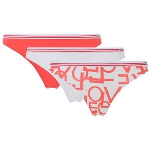 Pepe Jeans Classic 3P Love Thong Strings, Red (Red), M Dames, rood, M
