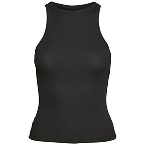 Bestseller A/S Dames VMROMA S/L Rib JRS NOOS Top, Zwart, XS, zwart, XS