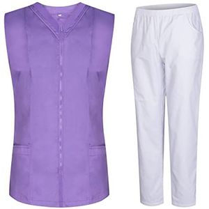 MISEMIYA - Peeling-set voor dames – doktersuniform dames met hemd en broek – medisch uniform – 818-8312, Lila 22, XS