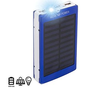 Silica DMT174BLUE Dual USB Solar Power Bank 8000mAh blauw