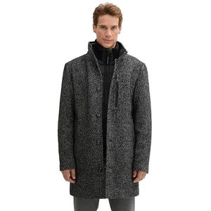 TOM TAILOR Heren 1043708 wollen jas, 36082-Black Spotty Herringbone, XXL, 36082 - Black Spotty Herringbone, XXL