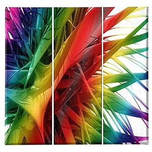 Homemania Kleurbord, 3-delig, Abstract from Living, Room-Multicolor, 69 x 3 x 50 cm, HM203PKNV-295, polyester, hout