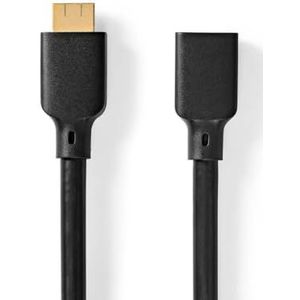 NEDIS Ultra High Speed HDMI™-kabel | HDMI™-connector | HDMI™ vrouwelijk | 8K @60Hz | 48 Gbps | 2,00 m | Rond | 7,9 mm | Zwart | Envelop