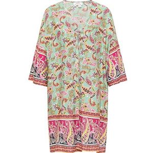usha FESTIVAL Dameskimono, lichtgroen, meerkleurig, L, Lichtgroen meerkleurig, L