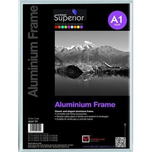 SECO Fotolijst Seco A1 zilverkleur geborsteld aluminium 11 mm, Zilver