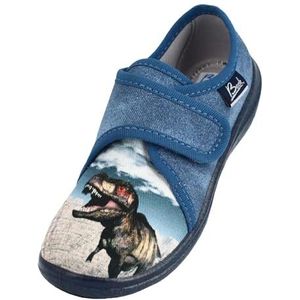 BECK - Spinosaurus - Huisschoenen - Blauw Denim - Antraciet - Stone Grey - Wit