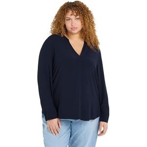 Tommy Hilfiger Dames CRV Viscose Crêpe V-hals Blouse Blouses, Blauw, 54, woestijn hemel, 54