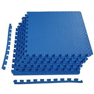 BalanceFrom Puzzel Oefenmat met EVA-schuim in elkaar grijpende tegels 3/4"" dik, 24 vierkante voeten, blauw
