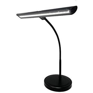 Infitronic IN18LEDKL – 18 LEDs pianolamp tafellamp warm wit licht dimbaar USB type A laadbus (zwart variant)