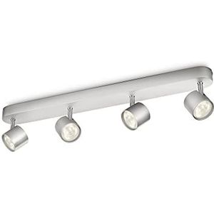 Philips Star opbouwspot 4-lichts - Aluminium - Dimbaar - Draaibare spots - Geïntegreerde LED-lampen