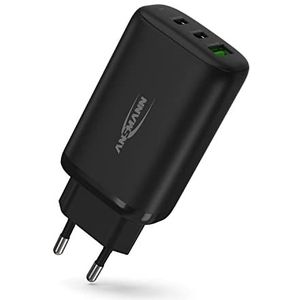 ANSMANN 3-poorts USB-lader 65 W - USB Quick Charge 3.0 Power Delivery Profile 4 lader met intelligente oplaadcontrole voor laptop, smartphone, tablet, Go Pro, e-book reader etc.